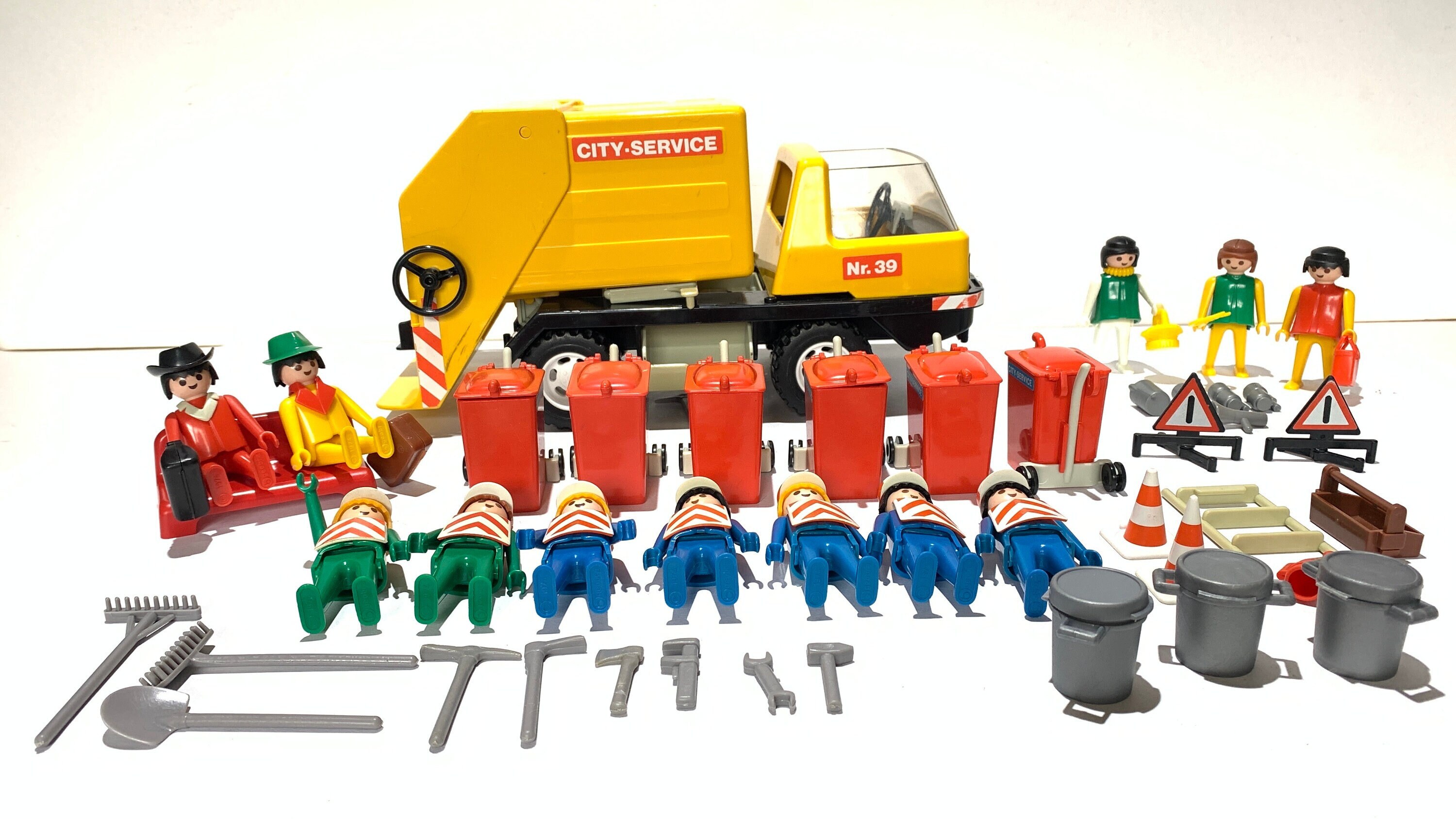 PLAYMOBIL VINTAGE 1978 City Service recyclage camion poubelle kit de