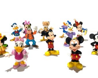 Vintage Walt Disney Action figures - Bully 15 figures / Donald Duck / Mickey Mouse / Minnie Mouse / Goofy / Katrien Duck / Disney collection