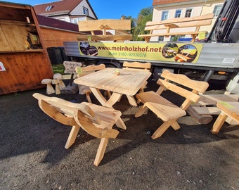 1,0 m Andreas Gartensitzgruppe, Terrassenmöbel, Holzmöbel, Gartenbank aus Holz