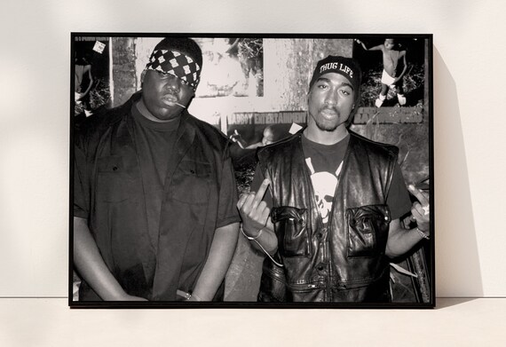 Tupac Shakur With Biggie Smalls Poster Black and White - Etsy UK