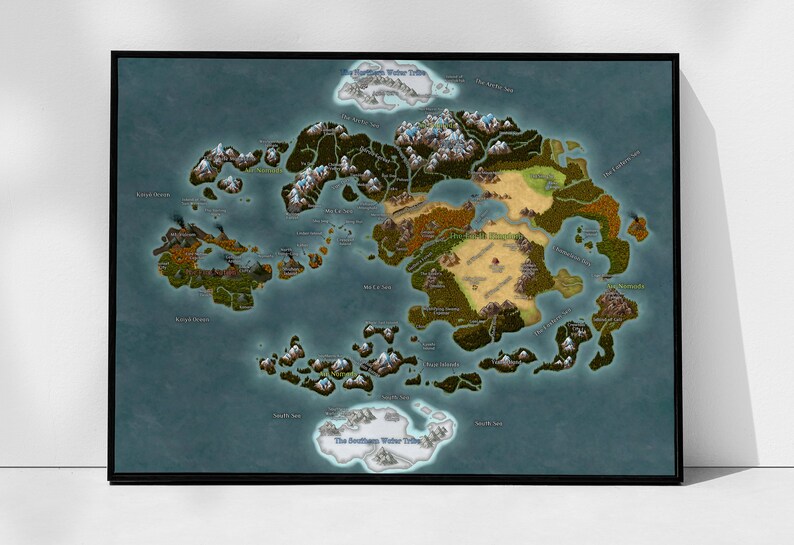 Map of Avatar the Last Airbender Avatar World Map Avatar - Etsy