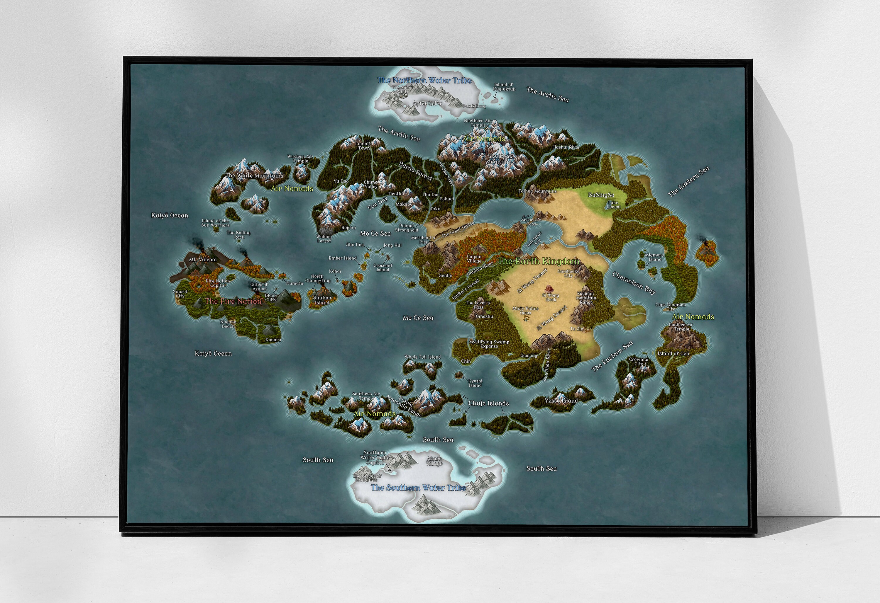 Map of Avatar the Last Airbender Avatar World Map Avatar - Etsy UK