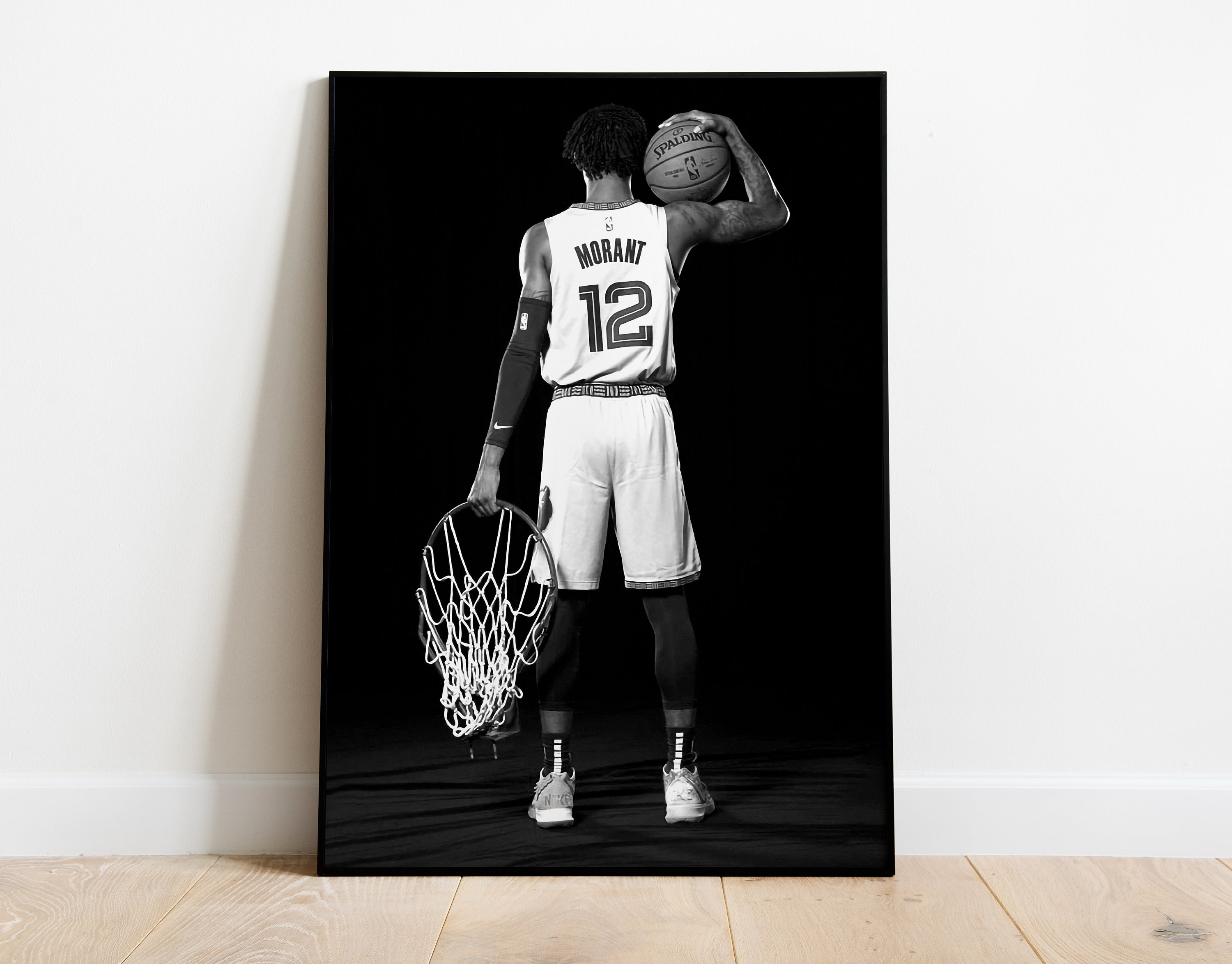 Discover Ja Morant Poster, Black and White, Basketball Wall Art, Ja Morant Print, Sports Decor