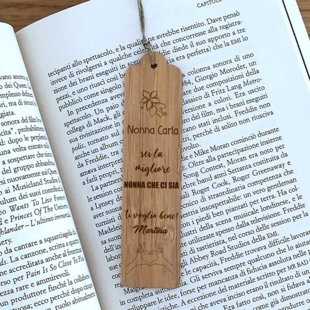 Customizable Wooden Bookmark for Grandparents' Day Etsy