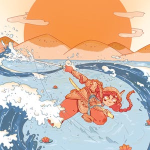 commission- illustration with landscape - digital personalized manga/anime universe & others, full body