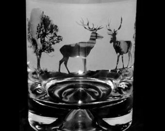 Woodland Scene | Whisky Whiskey Tumbler | Engraved | Gift | Present | Animo Glass | Milford Collection