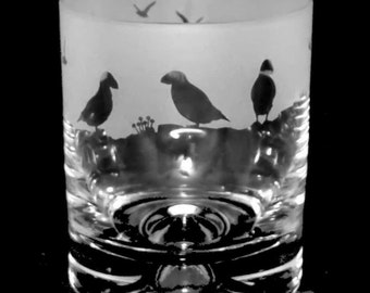 Puffin | Whisky Whiskey Tumbler | Engraved | Gift | Present | Animo Glass | Milford Collection