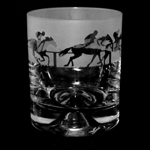 At The Races | Whisky Whiskey Tumbler | Engraved | Gift | Present | Animo Glass | Milford Collection