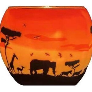 African Sunset | Light Glass | Tealight Holder| Gift | Present | Benaya | Milford Collection