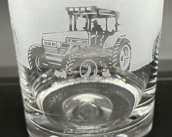 Tractor| Whisky Whiskey Tumbler | Engraved | Gift | Present | Animo Glass | Milford Collection