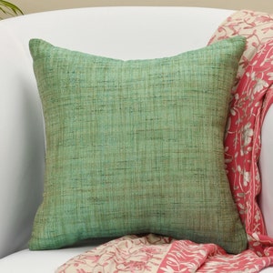 Solid handmade Pillow covers Textured green couch bed pillow cover throw Pillow Cover 12x12 16x16 18x18 Solid Cushion Cover Square Pillow 2p