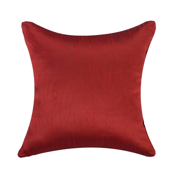 1pc Red Fuzzy Decorative Throw Pillow Case, Fiber Soft Cushion Cover For  Living Room, Home Decor