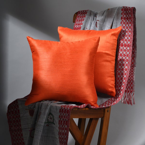 Solid Orange Pillow Etsy