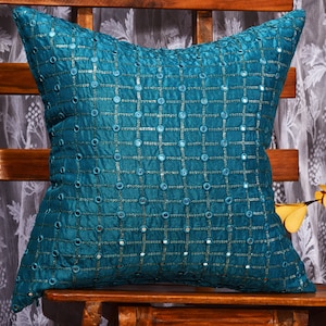 Teal pillow cover set of 2, throw pillow for couch 20x20 24x24 18x18 all sizes available