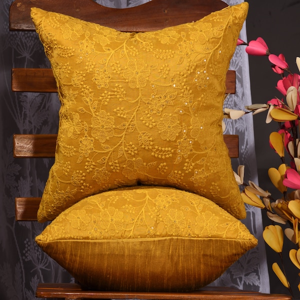 Yellow Silk Pillow Etsy
