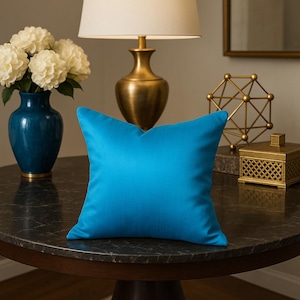 Teal blue Pillow Covers Turquoise throw pillows (Set of 2, Solid Style) all sizes available