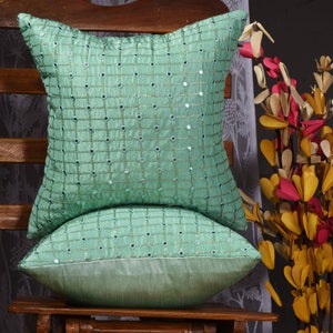 Embroidered pillow cover, embroidered cushion covers, embroidered pillows, designer embroidery pillow, decorative pillow cushion cover 2 pc