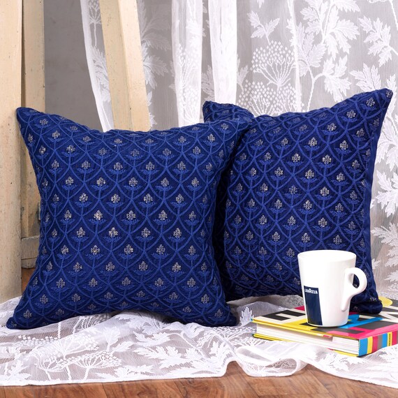 Etsy blue throw pillows online