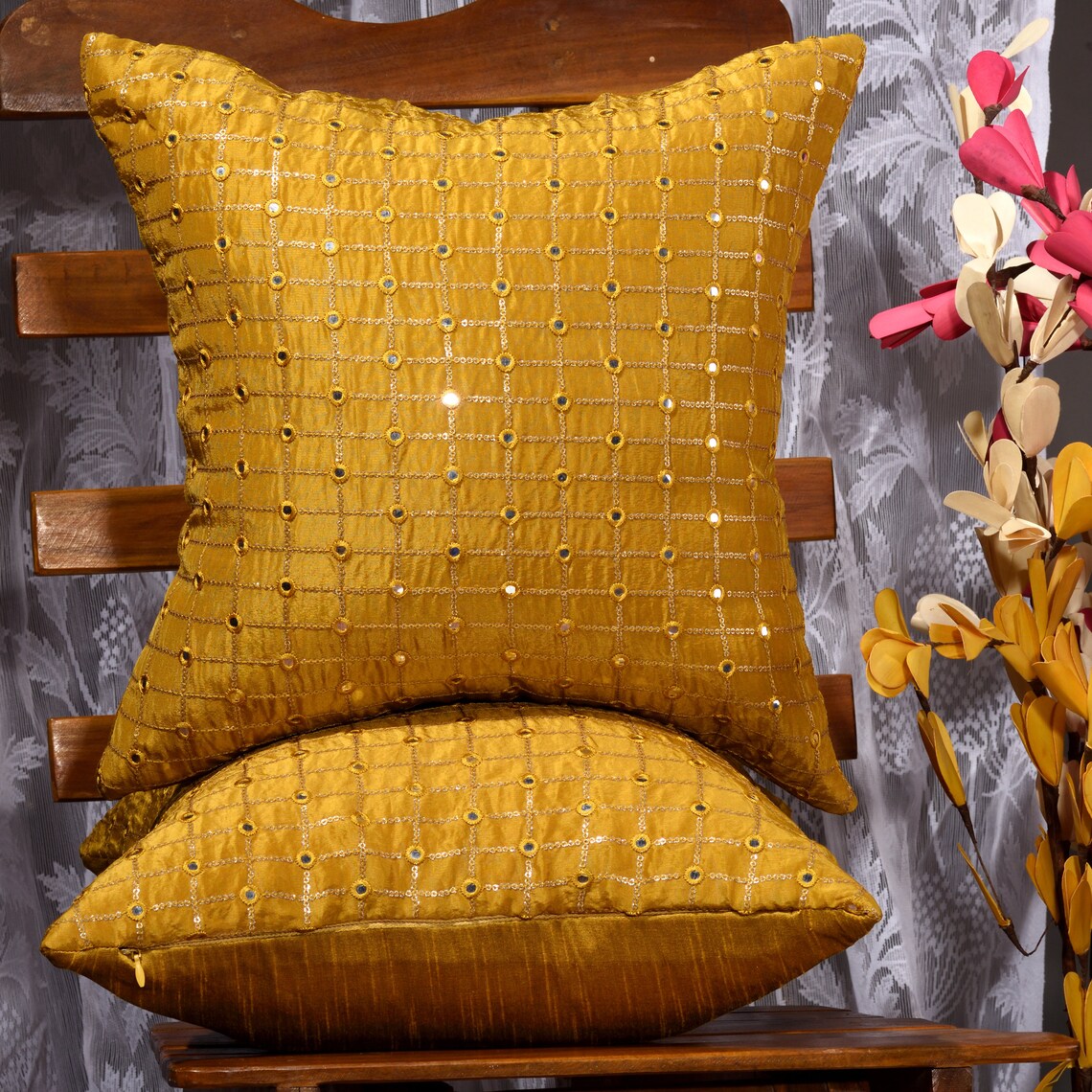 PILLOW COVER SET Mustard Yellow Pillow Cover Decorative Etsy