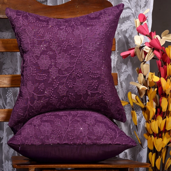 Flower Decorative Throw Pillows, Decorative Pillows for Sofa, Embroide