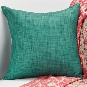 Teal Solid Pillow cover, handmade cushion cover, Teal green throw pillow cover 2 pc, decorative pillow cover for bed couch 16x16 18x18 24x24
