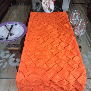Orange fall table runner for dining table, kitchen, home, Handmade Embroidered Table Runner Dresser Scarf 13x36 12x48 14x48 inches all sizes