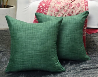 Emerald Green accent pillow, decorative pillow covers, silk cushion cover, handmade throw pillow cover, sofa cushion cover 18x18 20x20 24x24