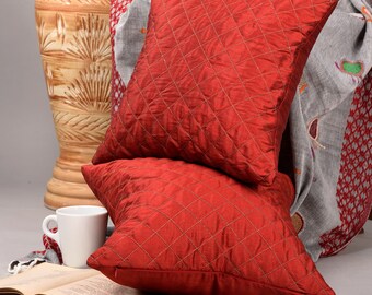Handmade Maroon throw pillow covers-Set of 2| pillow set| decorative cushion covers|pillow covers couch| home décor|cushion covers christmas
