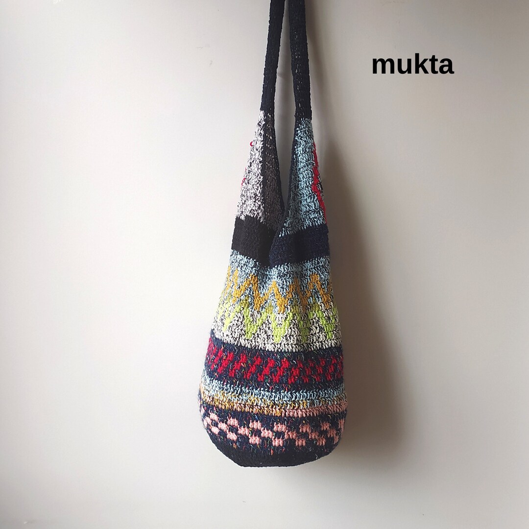 Handmade Boho Crochet Shoulder Bag: Tribal Hobo Tote, Festival Purse - Etsy