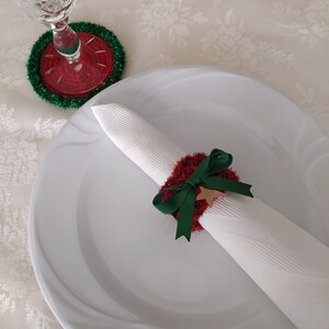 Christmas Napkin Rings (Set of 6): Holiday Table Decor with Star Ornament
