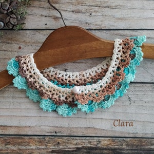 Handmade Crochet Collar, Vintage Lace Collar, Detachable Peter Pan Collar, Boho Crochet Neckpiece, Victorian-Inspired Statement Accessory