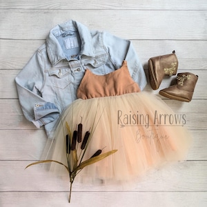 Dusty Blue A-Line Tulle Princess Dress for Girls