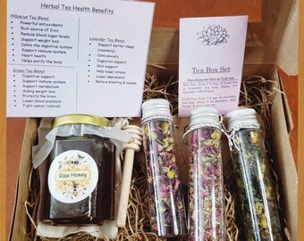 Herbal Gift Box Set/ Organic Herbal Tea/ Herbal Set/ Tea Sample/ Tea Gift/