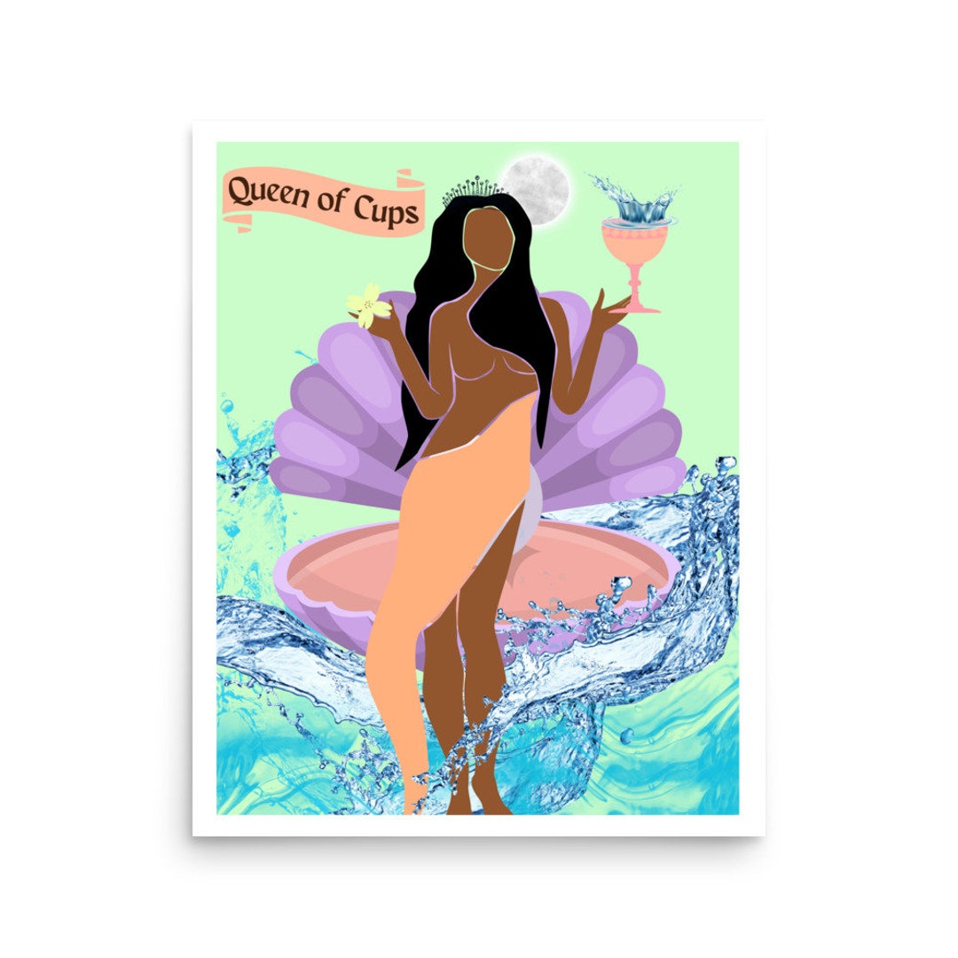 Queen of Cups Queen of Cups Poster the Queen of Cups Tarot Tarot Wall