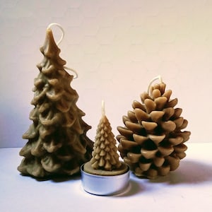 Bayberry Candles | 100% Natural | Small Batch, Hand-Poured Votives, Tealights, Pinecones, Santas, Trees | Holiday Tradition | Good Luck