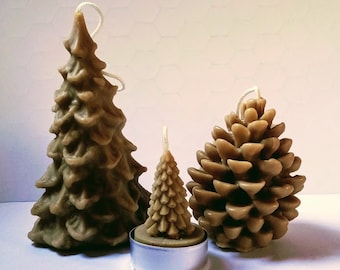 Bayberry Candles | 100% Natural | Small Batch, Hand-Poured Votives, Tealights, Pinecones, Santas, Trees | Holiday Tradition | Good Luck