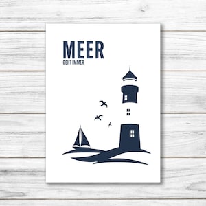 Postkarte • Ansichtskarte • norddeutsche Grußkarte • maritim "Meer geht immer" - DIN A6