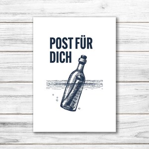 Postkarte • Ansichtskarte • norddeutsche Grußkarte • maritim "Post für dich" • DIN A6