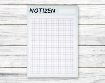Notepad DIN A5 50 sheets squared or lined - simple design - minimalist - notes