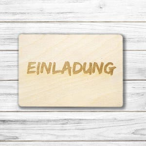Holzpostkarte • Einladung • Einladungskarte • Holzkarte • Postkarte mit Lasergravur