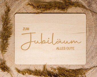 Holzpostkarte • Jubiläum • Postkarte aus Holz • Holzkarte • 14x10cm