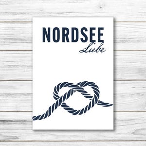 Postkarte • Ansichtskarte • norddeutsche Grußkarte • maritim "Nordsee Liebe" • DIN A6