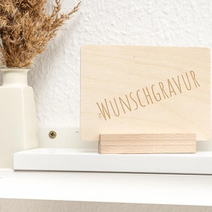 Holzpostkarte - Holzkarte - 14x10cm mit individueller Wunschgravur - Postkarte