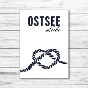 Postkarte • Ansichtskarte • norddeutsche Grußkarte • maritim "Ostsee Liebe" • DIN A6
