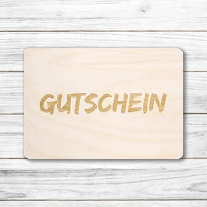 Gutschein aus Holz - Holzgutschein - Holzpostkarte - 14x10 cm - Geschenkgutschein - individuell - gravierbar - personalisierbar
