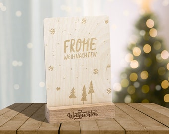 Holzpostkarte • Weihnachtskarte • Weihnachten • Deko • Holzkarte • Postkarte mit Weihnachtsmotiv • Lasergravur • 14x10 cm