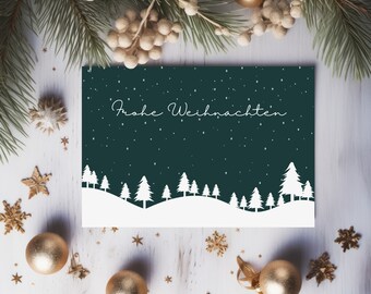 Weihnachtskarte - Postkarte Weihnachten - DIN A6 - Frohe Weihnachten