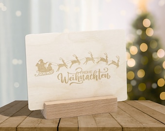 Holzpostkarte • Weihnachtskarte • Weihnachten • Deko • Holzkarte • Postkarte mit Weihnachtsmotiv • Lasergravur • 14x10 cm