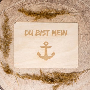 Holzpostkarte • du bist mein Anker • maritim • Holzkarte • Postkarte mit maritimem Motiv • Lasergravur