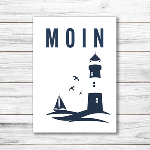 Postkarte • Ansichtskarte • norddeutsche Grußkarte • maritim "Moin" • DIN A6